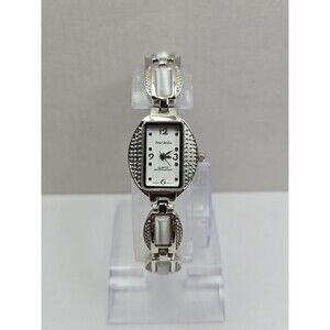 Paul Jardin Womens Silver Tone Cat Eye Bracelet Quartz Watch Dainty New Battery